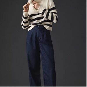 Paige Pleated Bella Trouser Dark Wash 24